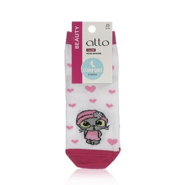 Женские носки Atto Beauty " Кошечка " , Фуксия , р.25