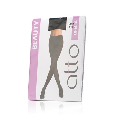 Женские колготки с рисунком Atto Beauty " Ofelia " 20den , Nero , 3/4 размер