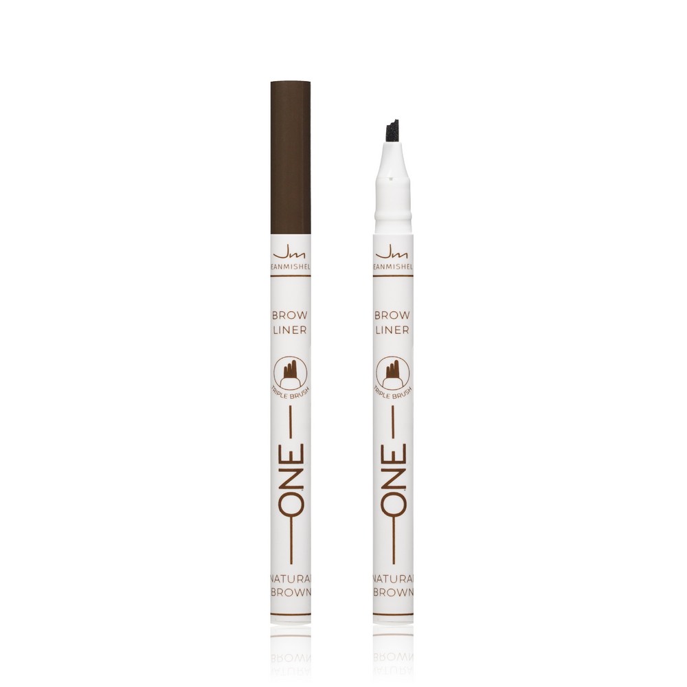 Фломастер для бровей Jeanmishel Brow Liner Triple Brush  One  , 02 , 0,7мл