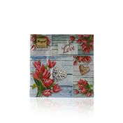 Бумажные салфетки Bouquet Original de Luxe " Коллаж из Тюльпанов " , 2х-слойные 33*33см 20шт