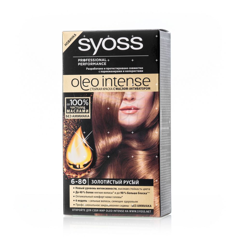 

Стойкая краска для волос Syoss oleo intense 6-80 Золотистый русый 50мл