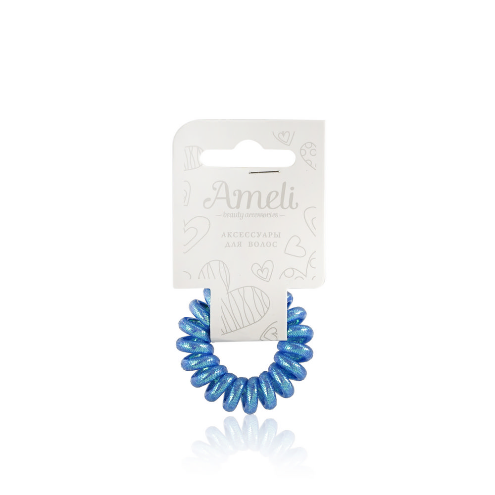

Резинка для волос Ameli спираль , ткань , голография , 4см