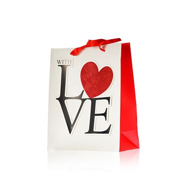 Пакет УРРА подарочный " With love " с аппликацией 32*26*12см