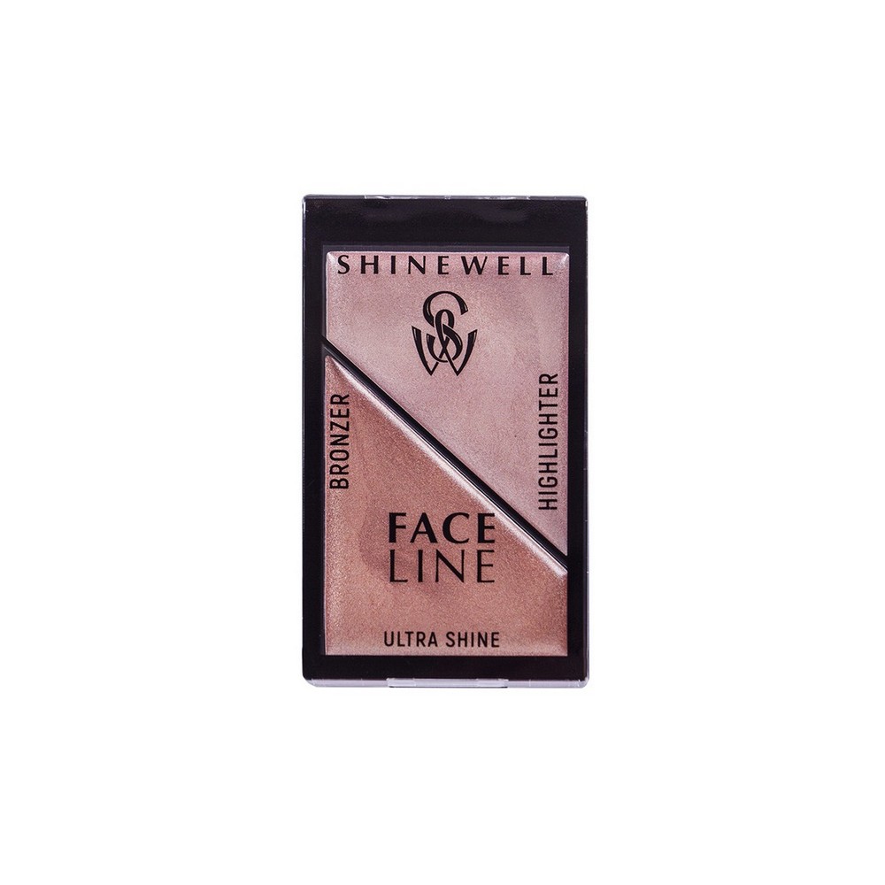

Моделирующий набор для лица Shinewell Face line хайлайтер + бронзер 2 5,6г