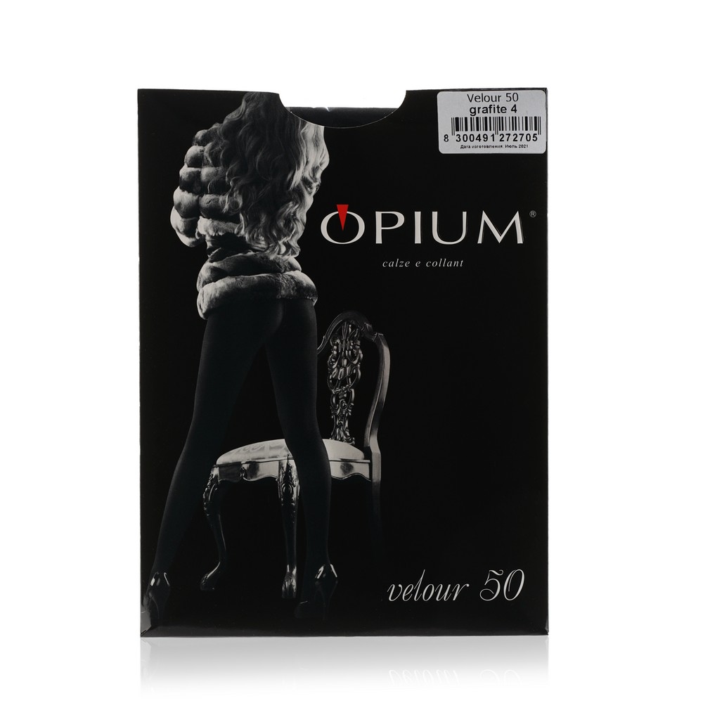 

Женские колготки Opium Velour 50den grafite 4 размер