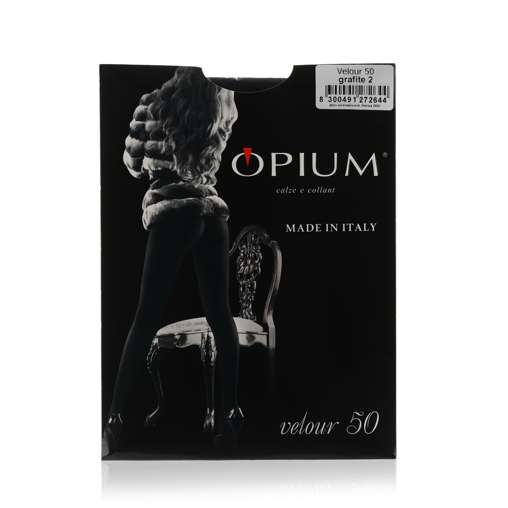 

Женские колготки Opium Velour 50den grafite 2 размер