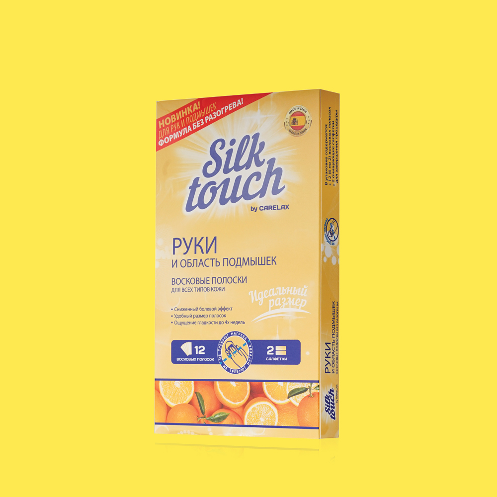 

Восковые полоски Carelax Silk Touch для рук и области подмышек 12шт