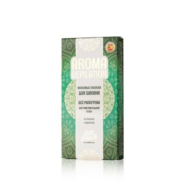 Восковые полоски для депиляции Carelax Silk Touch Aroma Depilation для бикини для чувствительной кожи 16шт