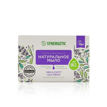 Натуральное мыло Synergetic " эвкалипт и шалфей " 90г