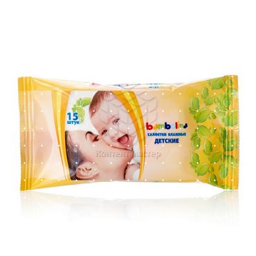 Влажные салфетки Bambolina для детей 15шт