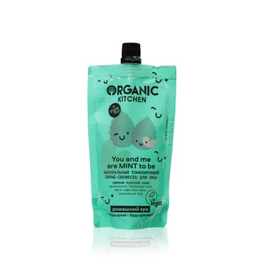 Натуральный тонизирующий скраб - свежесть для лица Organic Kitchen " You and Me are Mint to be " 100мл