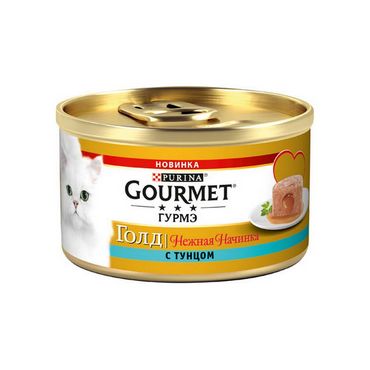 Влажный корм для кошек Gourmet Gold Нежная начинка с тунцом 85г