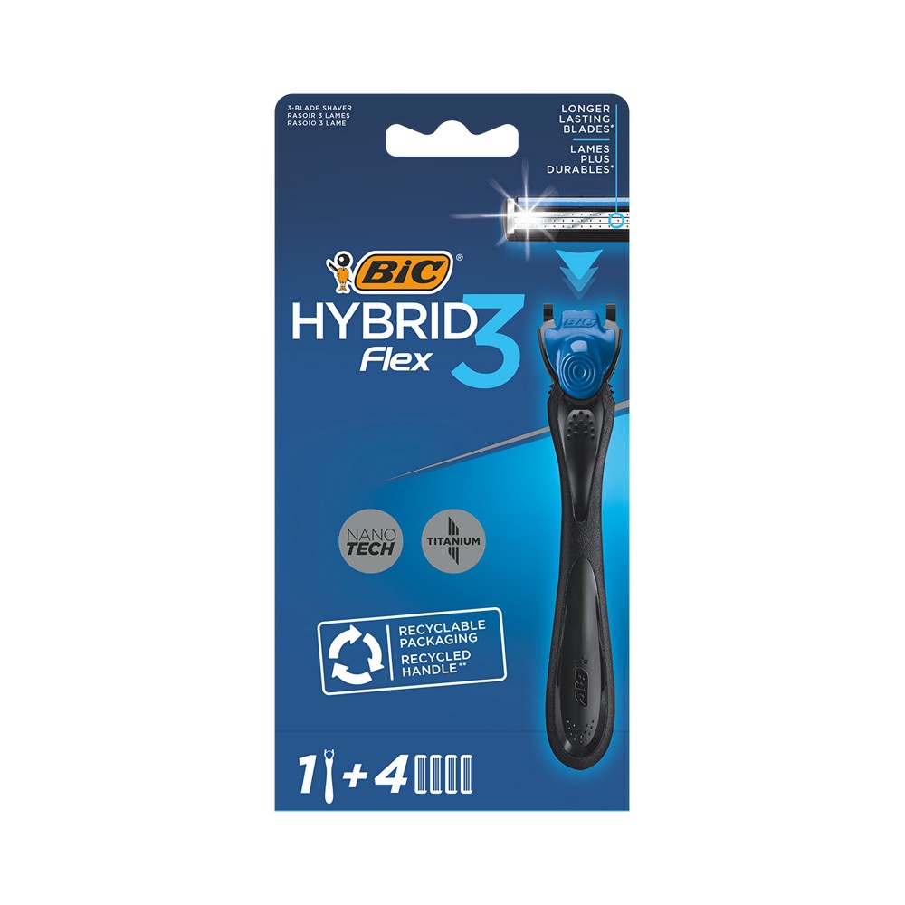 Мужской станок Bic  Flex 3 Hybrid  станок bic flex 3 hybrid с 2 кассетами