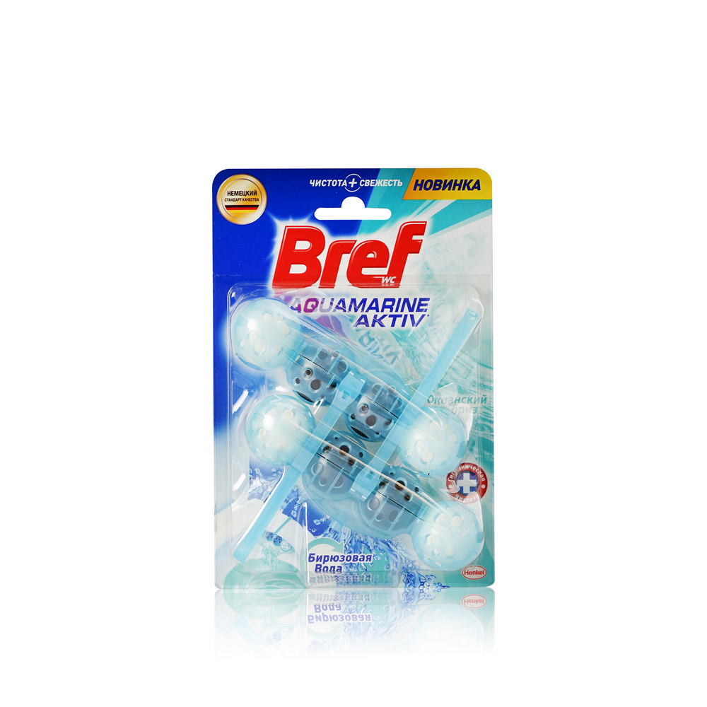 

Подвесной блок для унитаза Bref " Aquamarine Active " океанский бриз 2*50г