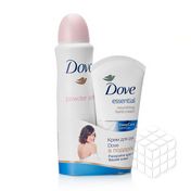 Женский набор Dove ( дезодорант - антиперспирант " Нежность пудры " 150мл + крем для рук " Основной уход " 75мл )