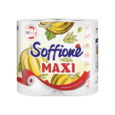 Бумажное полотенце Soffione maxi 2х-слойное 2шт