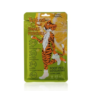 Носочки - пилинг для ног Funny Organix Tigress " Smart Pedicure " с питательной сывороткой 30г