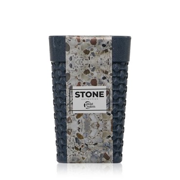 Подставка для зубных щеток с разделителем Plast Team Stone темный камень 74х74х113мм