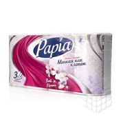 Туалетная бумага PAPIA 3х-слойная " Балийский цветок " 8шт