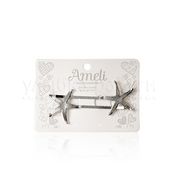 Невидимки Ameli для волос " Звезда " , Серебро 2шт