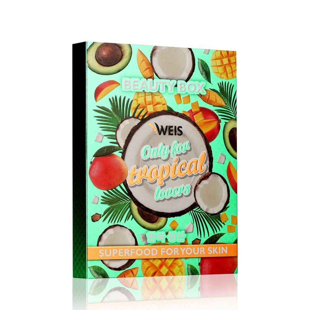 

Женский набор масок для лица WEIS Super Food Beauty Box ( маска для лица " Avocado + Goji " + маска для лица " Coconut + Blueberry + маска для лица " Mango + Chia " )