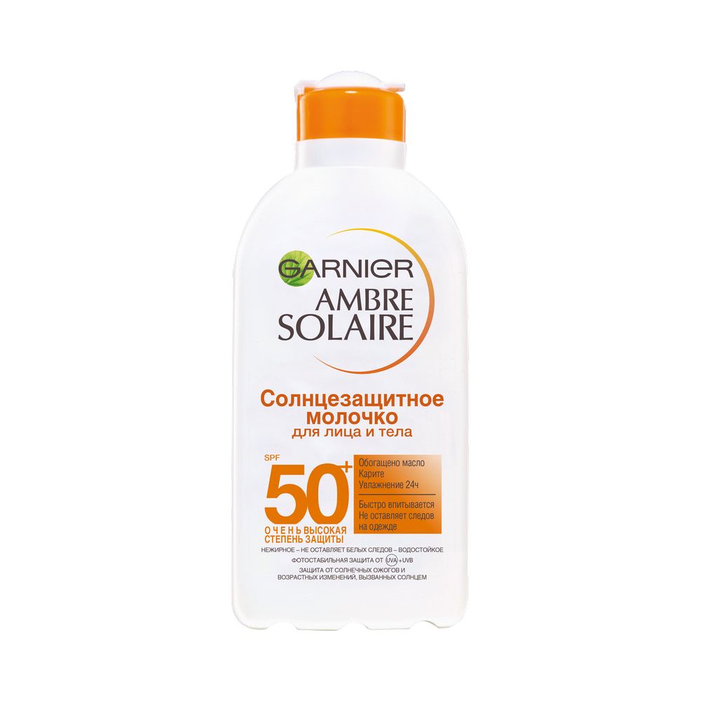 

Молочко Garnier Ambre Solaire солнцезащитное " защита от сухости " SPF 50 200мл