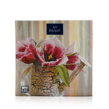 Бумажные салфетки Bouquet " Натюрморт с тюльпанами " 3х-слойные , 33*33см , 20шт
