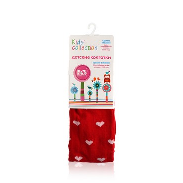 Детские колготки Красная ветка Kids Collection с-1813 " Сердечки " Красный р.104-110 (16)