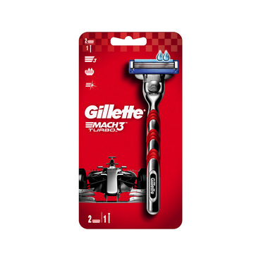 Станок Gillette Mach 3 Turbo для бритья + сменные кассеты 2шт