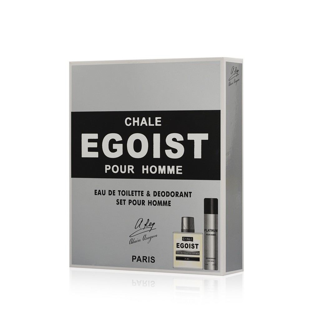 

Мужской Подарочный набор ALAIN Aregon Chale Egoist ( туалетная вода + дезодорант - антиперспирант " Platinum " )