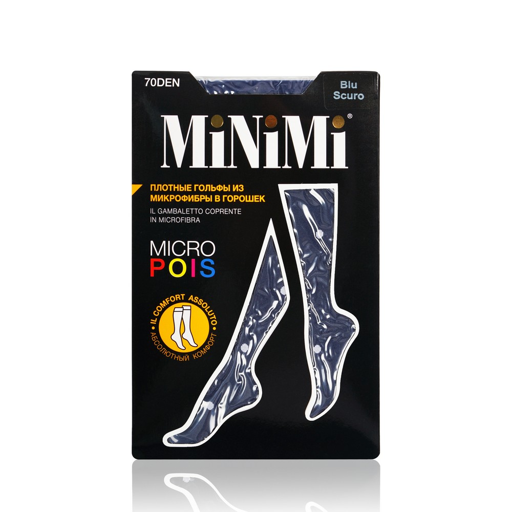 

Женские гольфы из микрофибры Minimi Micro Pois 70den Blu Scuro ( в горошек )
