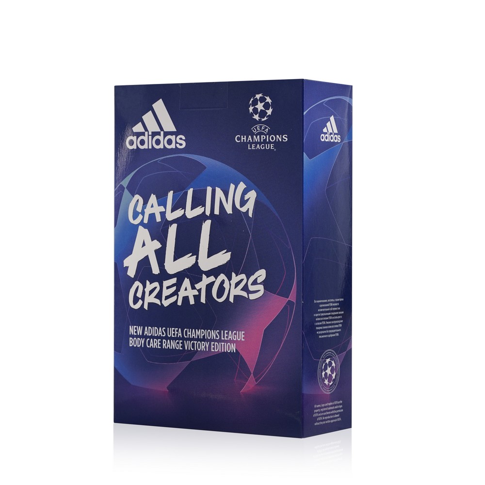 Мужской Подарочный набор Adidas UEFA Champions League Victory Edition ( гель для душа 2 в 1 + освежающая туалетная вода туалетная вода ) )