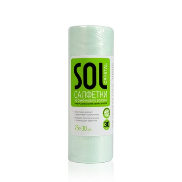 Салфетки для уборки Sol Crystal в рулоне , 25*30см , 30шт