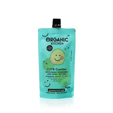 Натуральная увлажняющая аква - маска для лица Organic Kitchen " Cute-Cumber " 100мл