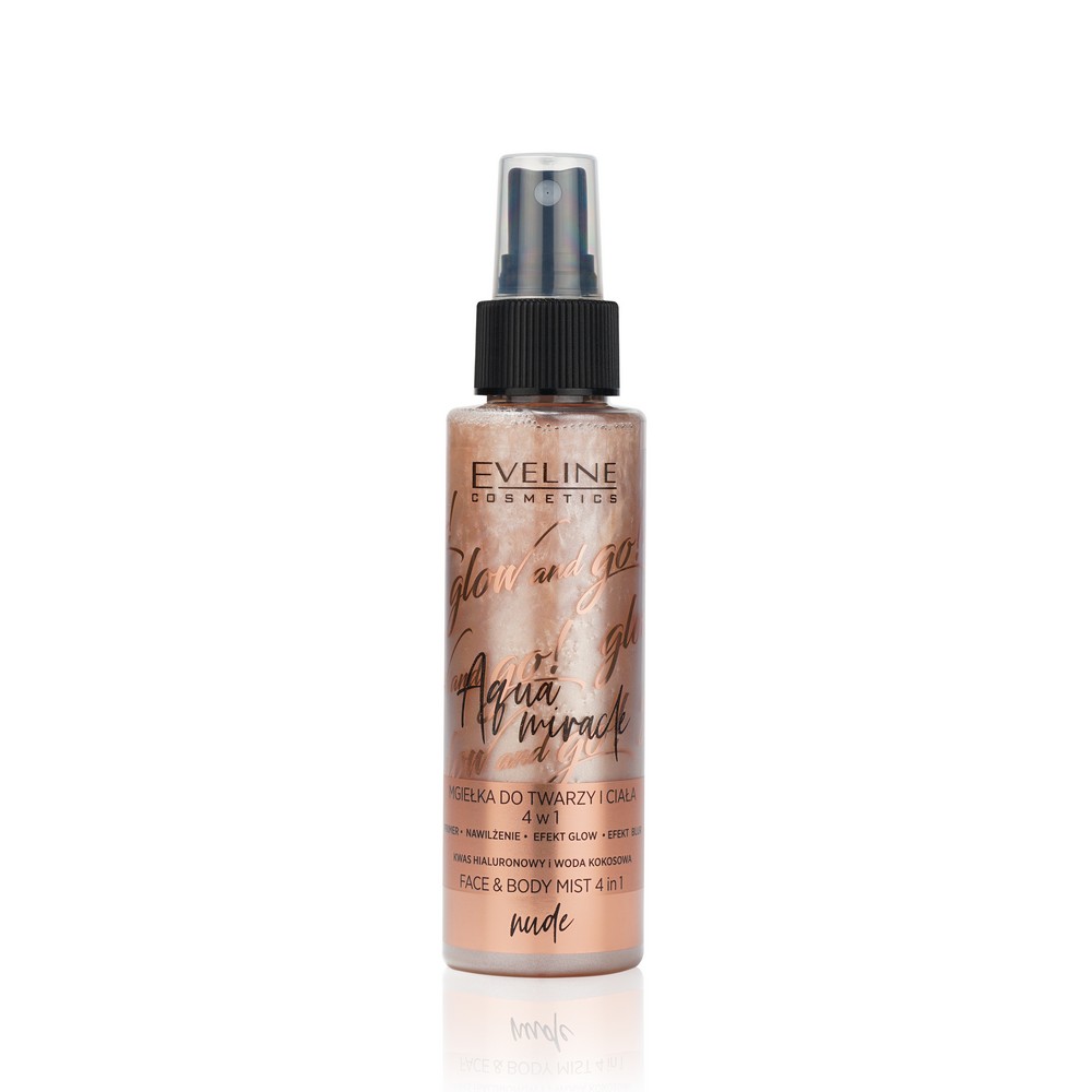 

Мист для макияжа Eveline Glow and go! Aqua miracle Face mist с эффектом сияния 4в1 001 Nude 110мл