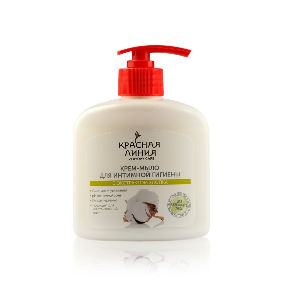 

Крем - мыло для интимной гигиены Красная линия с экстрактом хлопка 250мл