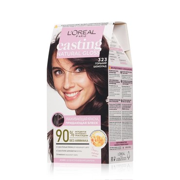 Ухаживающая краска для волос L'Oreal Paris Casting natural gloss 323 Горький шоколад