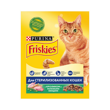 Сухой корм для стерилизованных кошек Friskies с кроликом и овощами 300г