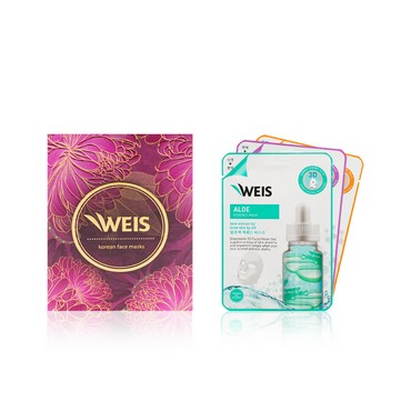 Женский подарочный набор WEIS ( маска для лица с коэнзимом Q10 23г + маска для лица с коллагеном 23г + маска для лица с экстрактом алоэ 23г )