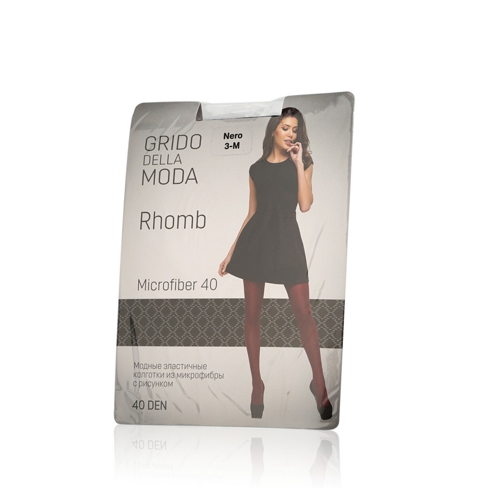 

Женские колготки Grido della Moda Rhomb из микрофибры 40den черные 3 размер