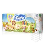 Туалетная бумага Zewa Kids 3х-слойная для детей , с рисунком 8шт