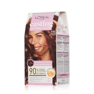 Ухаживающая краска для волос L'Oreal Paris Casting natural gloss 553 Кофе с корицей