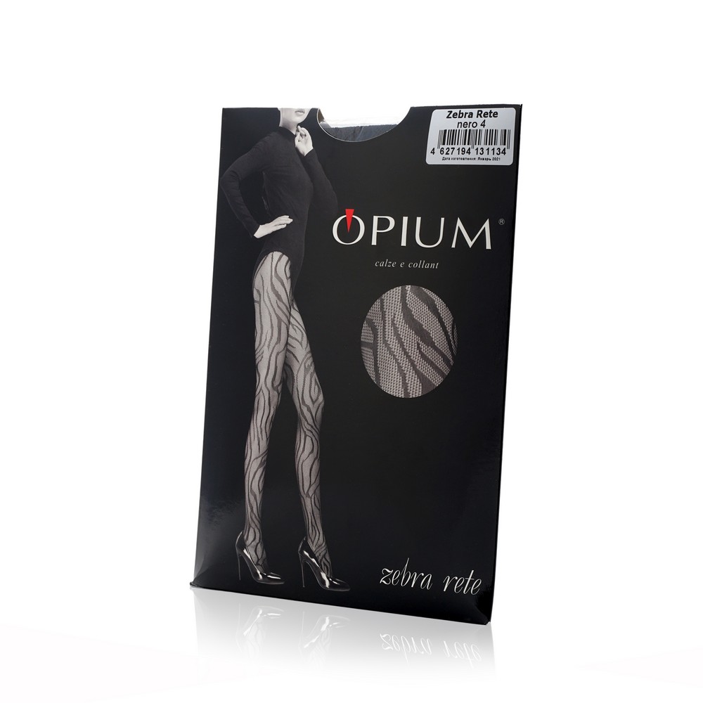 

Женские колготки с ажурным плетением Opium Zebra Rete Nero 4 размер