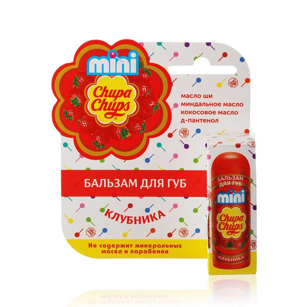 бальзам для губ chupa chups mini ежевика 3 8г Бальзам для губ Chupa Chups Mini  клубника  3,8г