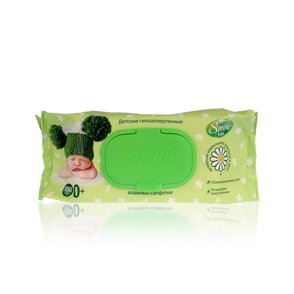

Детские влажные салфетки Smile Baby New born 100шт