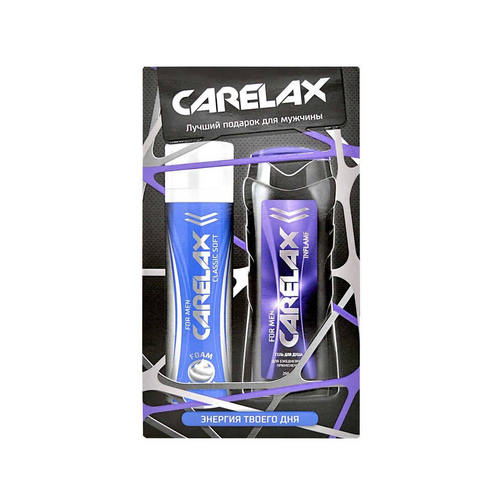 

Мужской набор Carelax ( гель для душа Inflame 250мл + пена для бритья Sensitive 200мл )