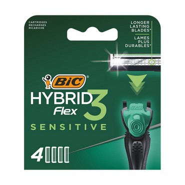 Сменные кассеты для бритья Bic Flex 3 Hybrid " Sensitive " 4шт