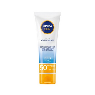 Солнцезащитный увлажняющий крем для лица Nivea Sun " Ультра Защита " SPF 50 для чувствительной кожи 50мл