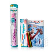 Детский набор Aquafresh " Мои большие зубки " ( зубная щетка + зубная паста 50мл + раскраска + цветные карандаши )