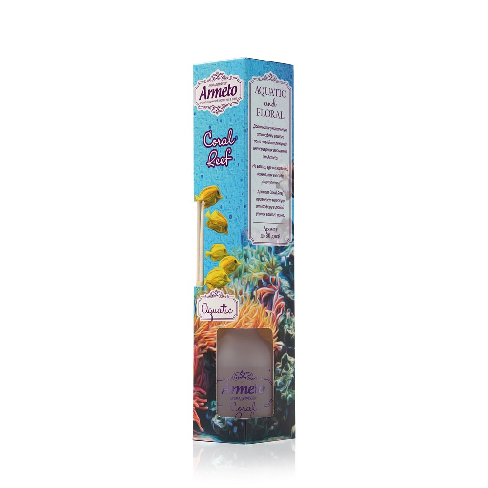 

Освежитель воздуха Armeto с ротанговыми палочками " Coral Reef " 40мл